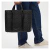 COACH Hudson 32 Signature Double Handle Canvas and Leather Shoulder Handbag Large Men's Black