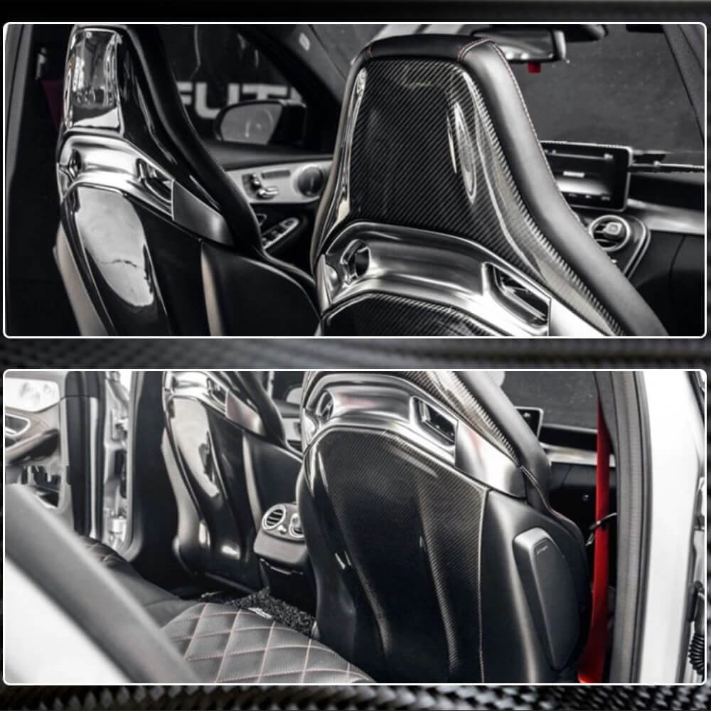 Накладки на сиденье (Сухой карбон) для Mercedes CLA C117 2013-2019 гг
