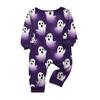 Family Matching Halloween Print Long Sleeve Top and Pants Pajama Set