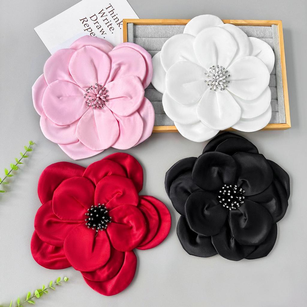 Fabric Large Stereo Applique Flower Corsage Patch Decorative Coat Top Dress Accessories
