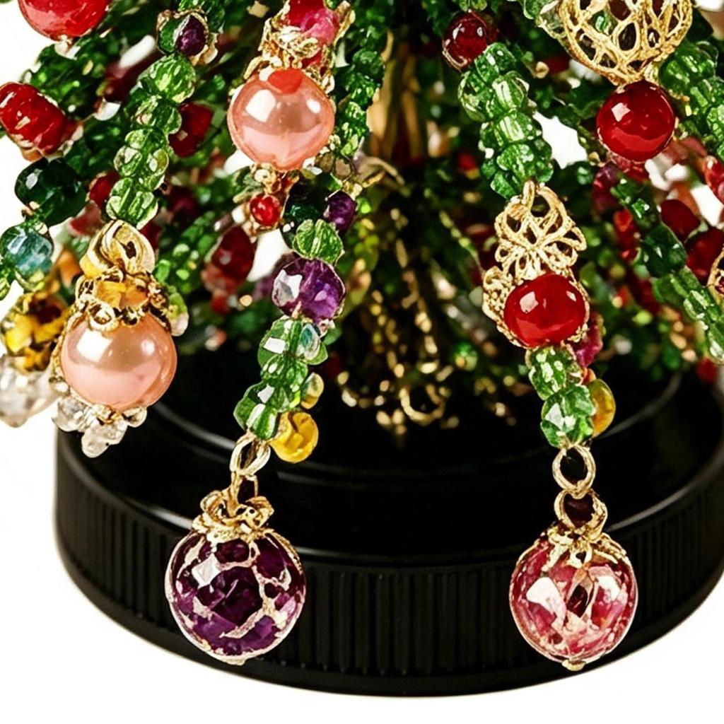 Handmade Bead Weaving Beaded Christmas Tree Kit Crystal Bead Material Tabletop Display Size Mini Christmas Tree Ornament