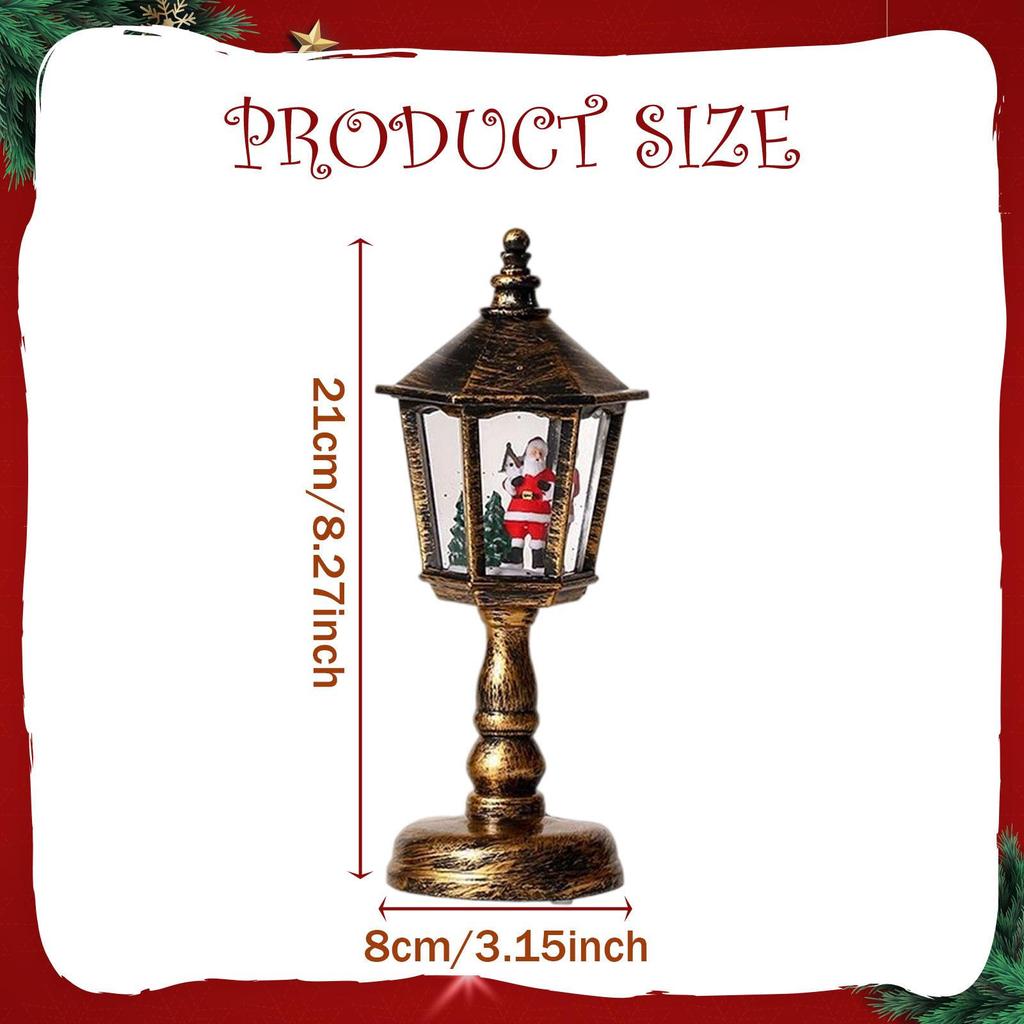 Świąteczny Lampion Kula Śnieżna Brokatowy ze Świętym Mikołajem Pozytywka Muzyczna Ozdoba Świąteczna na Imprezę