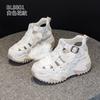 thick-soled Roman leather sandals summer new national style thick-soled inner height increase small casual pig cage shoes