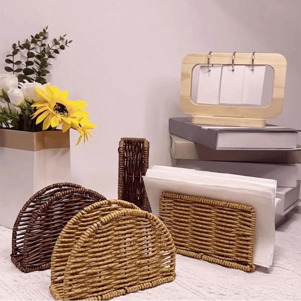 Creative Vertical Napkin Dispenser Rustic Style Tissue Storage Rack Home Decoration
