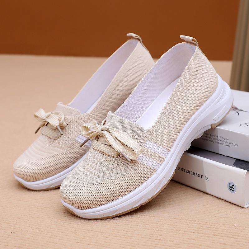 Spring and Autumn Women's New Foot Comfortable Soft Sole Walking Shoes Casual Fashion Sports Women's Shoes Middle-aged and Elderly Flat Shoes