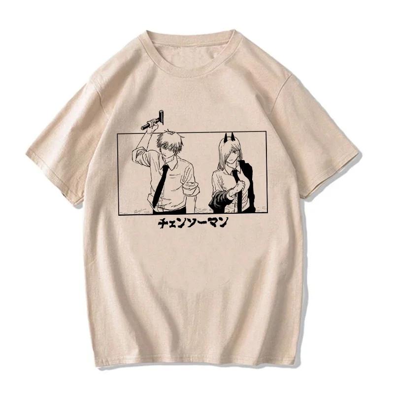 Unisex Unisex Japanese Anime Chainsaw Women T Shirt Cartoon Pochita T-shirt Makima Harajuku Graphic Tees Clothing Tops Tshirt Unisexga