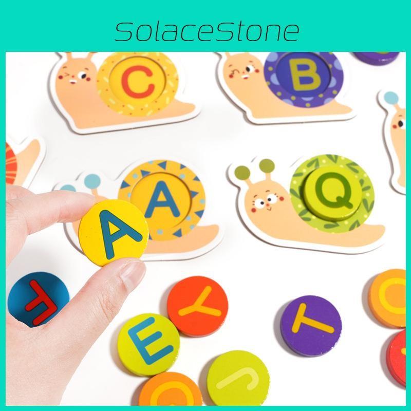 Letter Wooden Matching Puzzle With Interactive Blocks For Kids Learning Develope