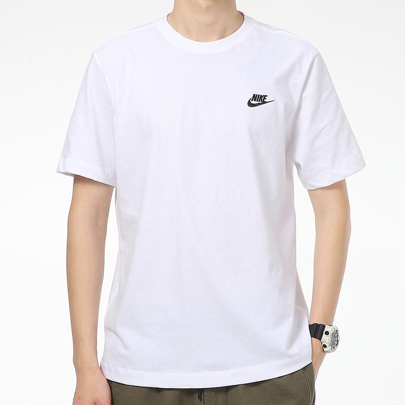Nike Letter Logo Embroidered Swoosh Solid Color Casual Crew Neck Short Sleeve T-Shirt Quick-Dry Large Logo Basketball Shorts Set AR4999-101+DH6764-100