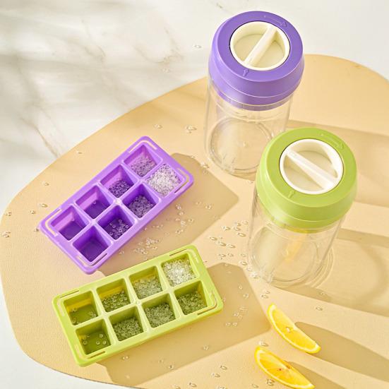 Ice Cube Tray 2-in-1 Large Capacity Twist & Release Ice Mold with Lid for Cocktails Drinks Easy Pop Out Ice Maker for Home Bars Outdoor