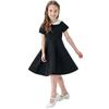 Kids' Solid Color Doll Collar Princess Dress - Cute School Style Children's Clothing