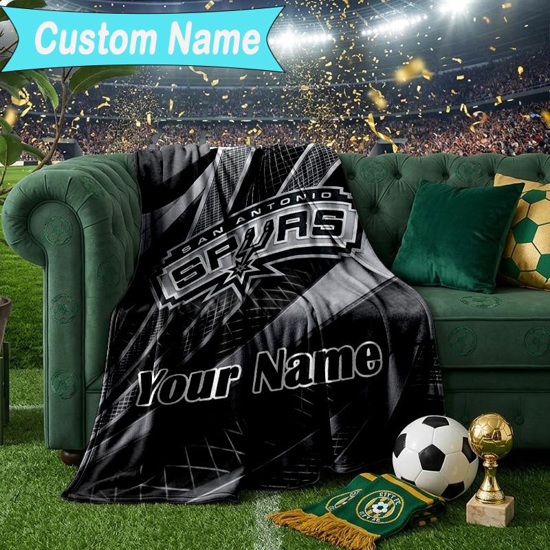 Custom Name Blanket Antonio Spurs Logo Blanket Bedding Blanket for Travel, Camping, Living Rooms, Offices, Sofas, Fan Christmas gift