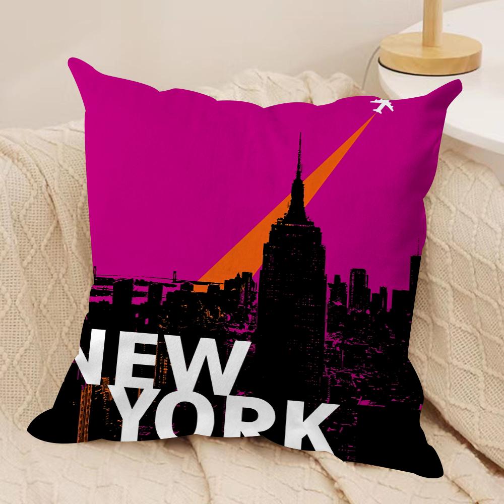 Vintage Retro Travel Cushion Cover Soft Plush Fabric DoubleSided Printed Cushion Covers for All Seasons Modern Home Decor