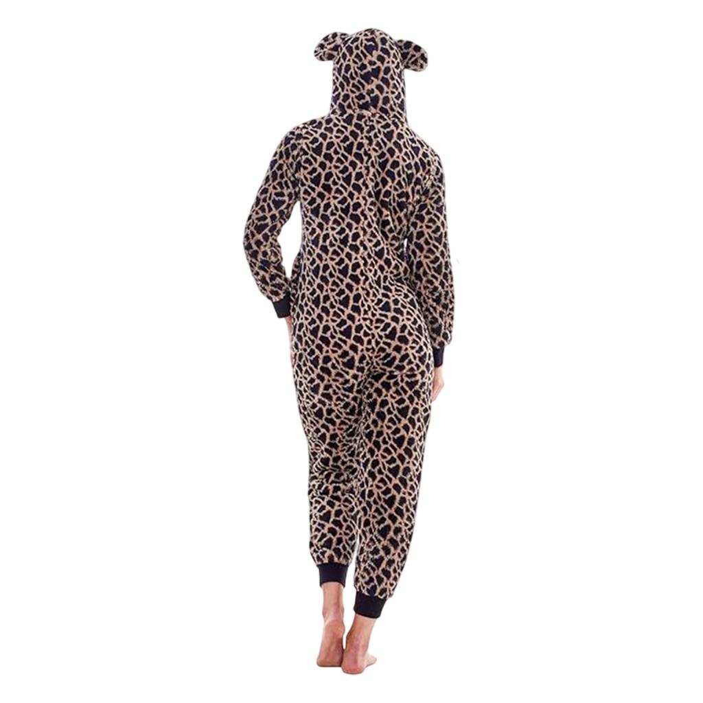 Keanu Womens/Ladies Leopard Print Fleece Jumpsuit