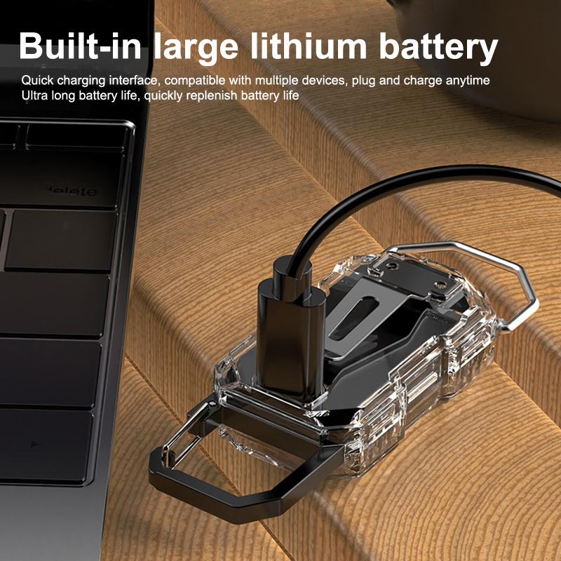 Multimode Keychain Light - Adjustable Flood Beam, Usb-C Rechargeable Belt Flashlight For Dog Walking, Night Fishing 1Pc