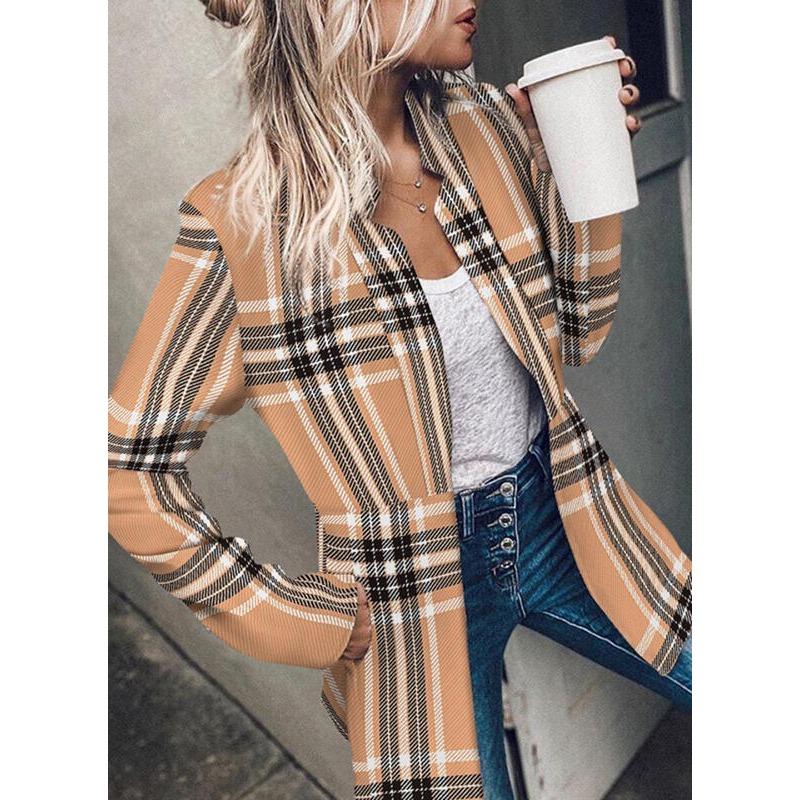 

GMXIA Женские винтажные повседневные однотонные принтованные куртки и пальто с длинным рукавом на осень-зиму XL