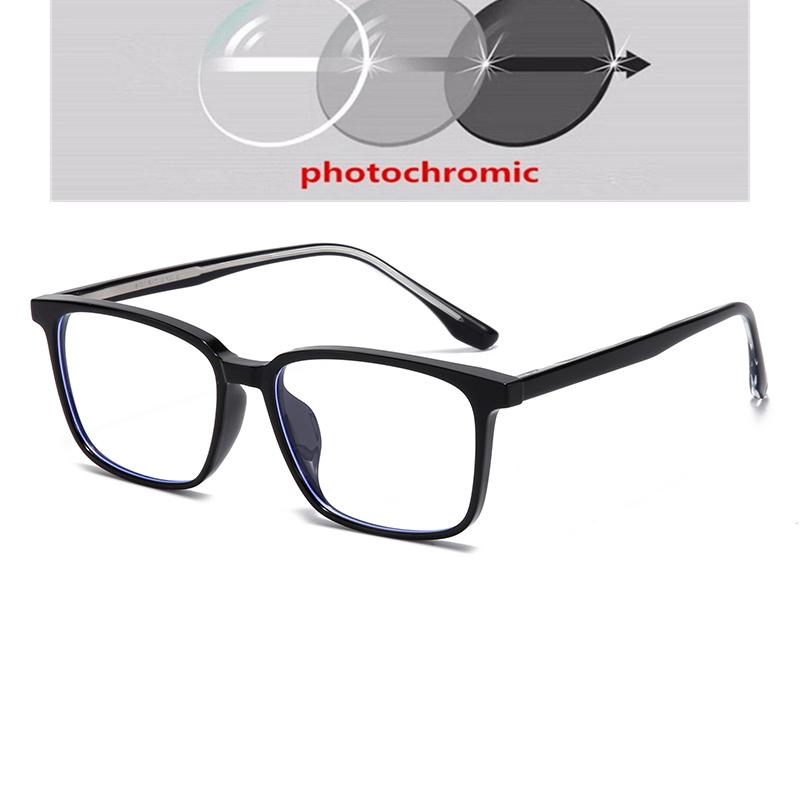Transparent Gray Frame Blue Light Blocking Computer Eyeglasses Women Men TR90 Square Prescription Spectacles 0 -0.5 -0.75 To -6