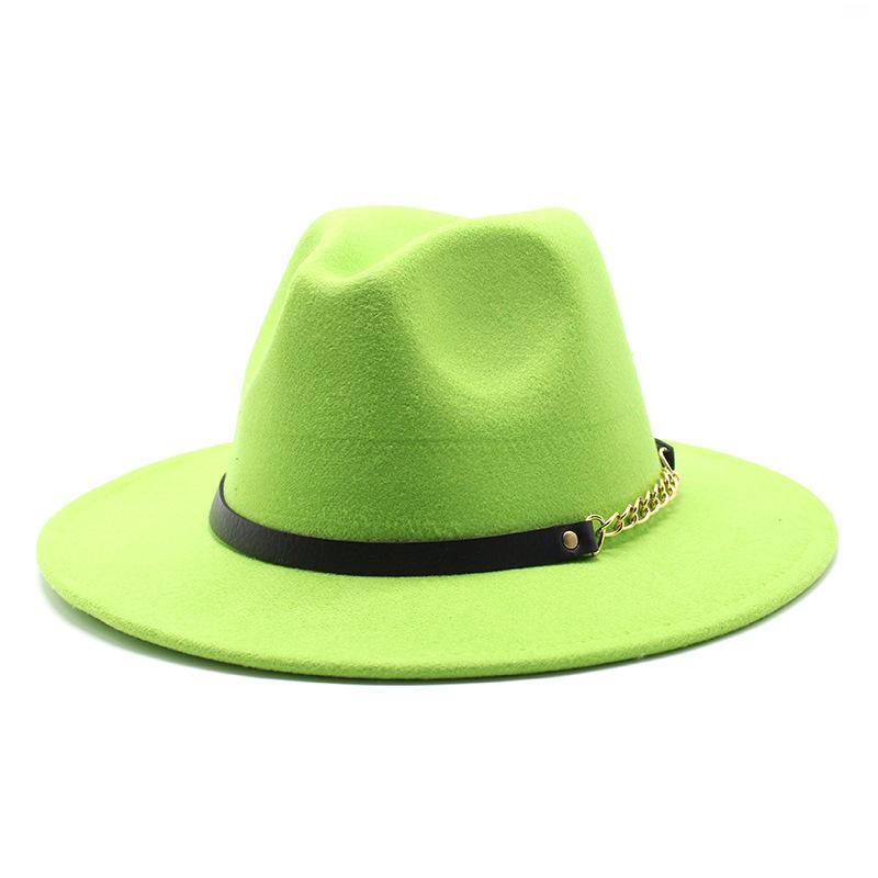 British Style Men And Women Jazz Woolen Hat Big Eave Hat Classic Woolen Hat