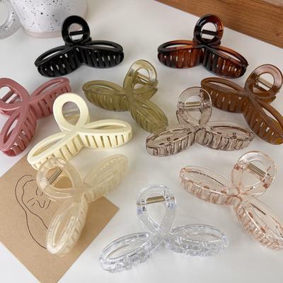 UXSL Neue Schleife Süße Acryl Haarspange Haarklammern Jelly Farbe Greifspange Damen Mädchen Elegante Haarnadeln Mode Vielseitiger Kopfschmuck