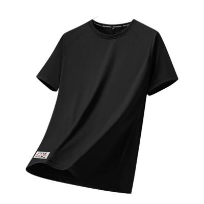 Herren Eis Seide Kurzarm T-Shirt Sommer Dünn Sportlich Lässig Elastisch Atmungsaktiv Schnelltrocknend Kleidung Einfarbig Halbarm T-Shirt