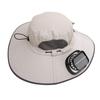 Detachable Sun Fan Hat 3 Speeds   UPF50 Breathable Wide Brim Sun Bucket Hat with 2 Solar Fan for Men