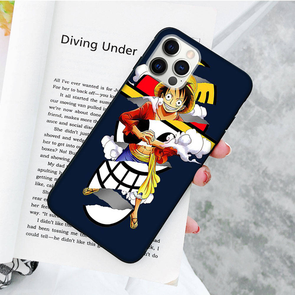 JW79 One Piece Luffy Monkey Black Soft Case for OPPO Reno 8 6 5 4 Pro Plus Find X3 A17 A3 A31 A38 A40 A53 A54 A55 A74 A76 A78 A77 A80 A94 A95 A96 Lite