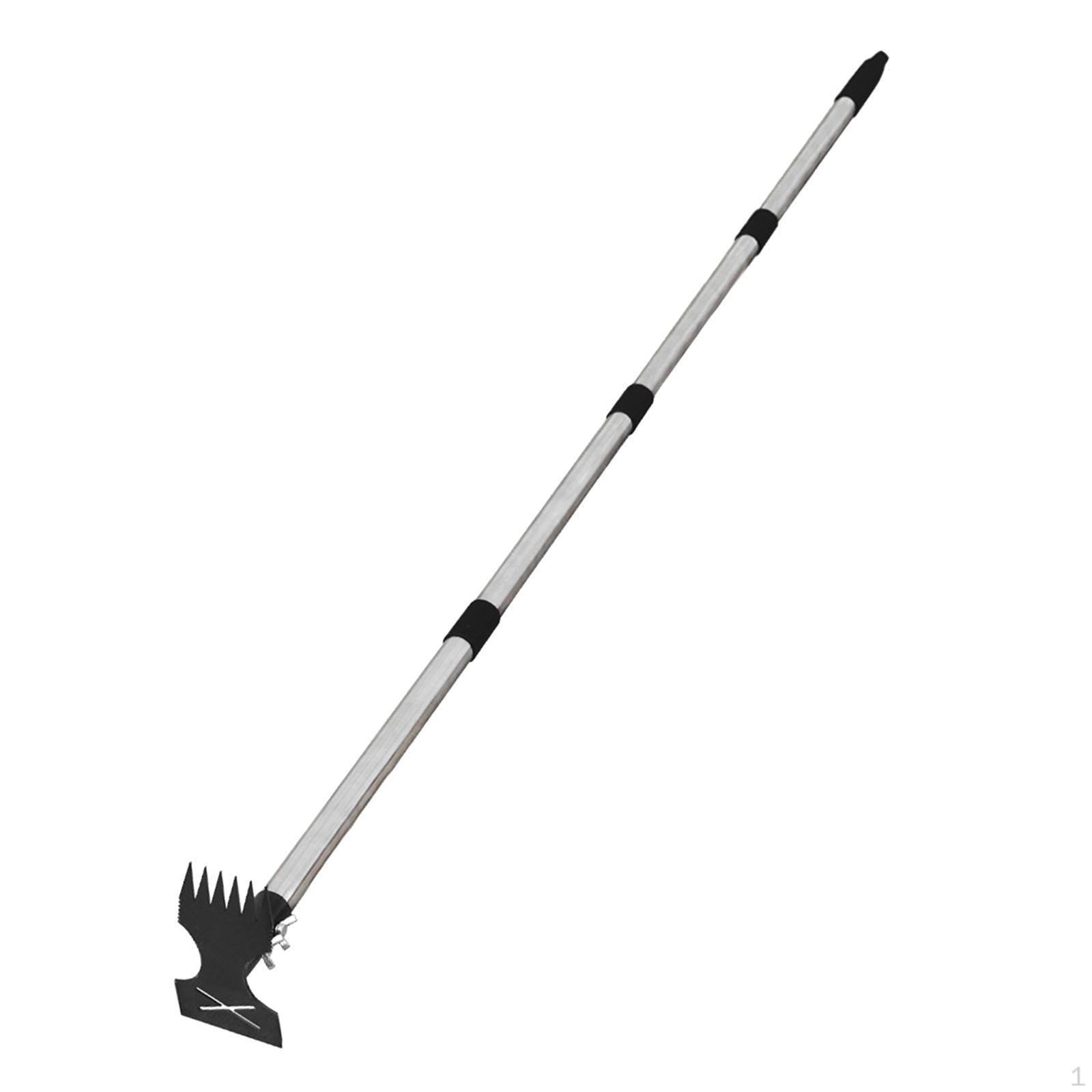 Weed Puller Tool 2 in 1 Manual Hand Rake for Uprooting Driveway Weeding 3 Section Handle 3 Section Handle