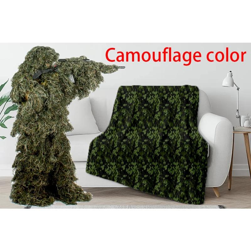 Camouflage color Gilly suit Voldemort Flannel Blanket Military camouflage printed Blankets for Home Car Camping Nap all seasons