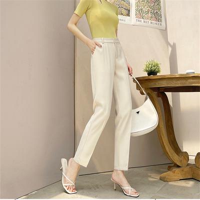 Spring Autumn Fashion Elegant Slim Fit High Waist Straight Trousers Femal Business Pencil Pants Fashion Solid Pant Women Classic