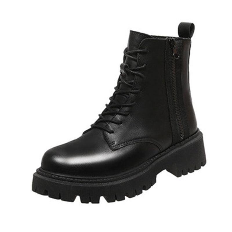 New Martin Boots Women's British Style Autumn Thin Breathable Versatile Platform Locomotive Short Boots Spring and Autumn Single Boots