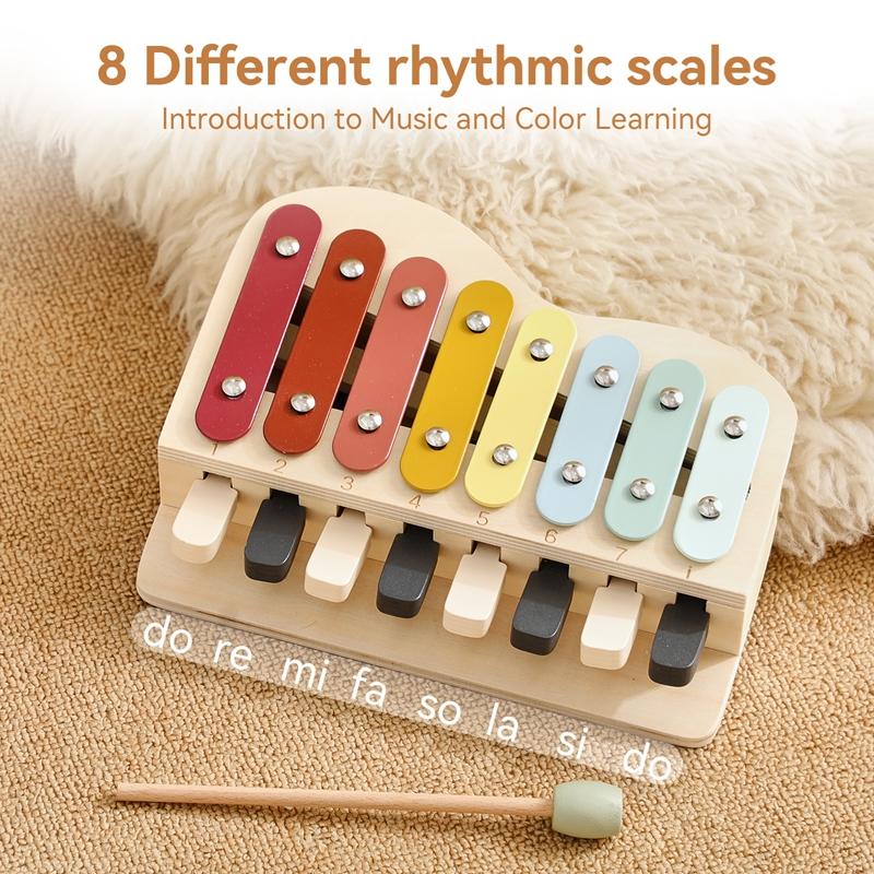 Percussion Musical Instrument Montessori Music Toys Piano Xylophone Kids Early Education Wooden Musical Instruments Baby Toys