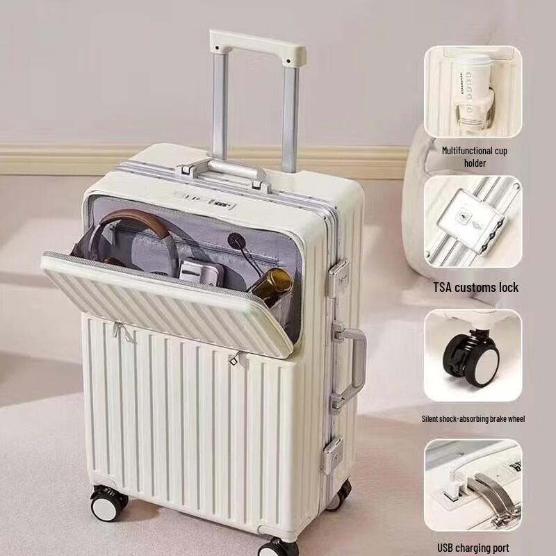 Li Shen Front Opening Aluminum Frame Suitcase