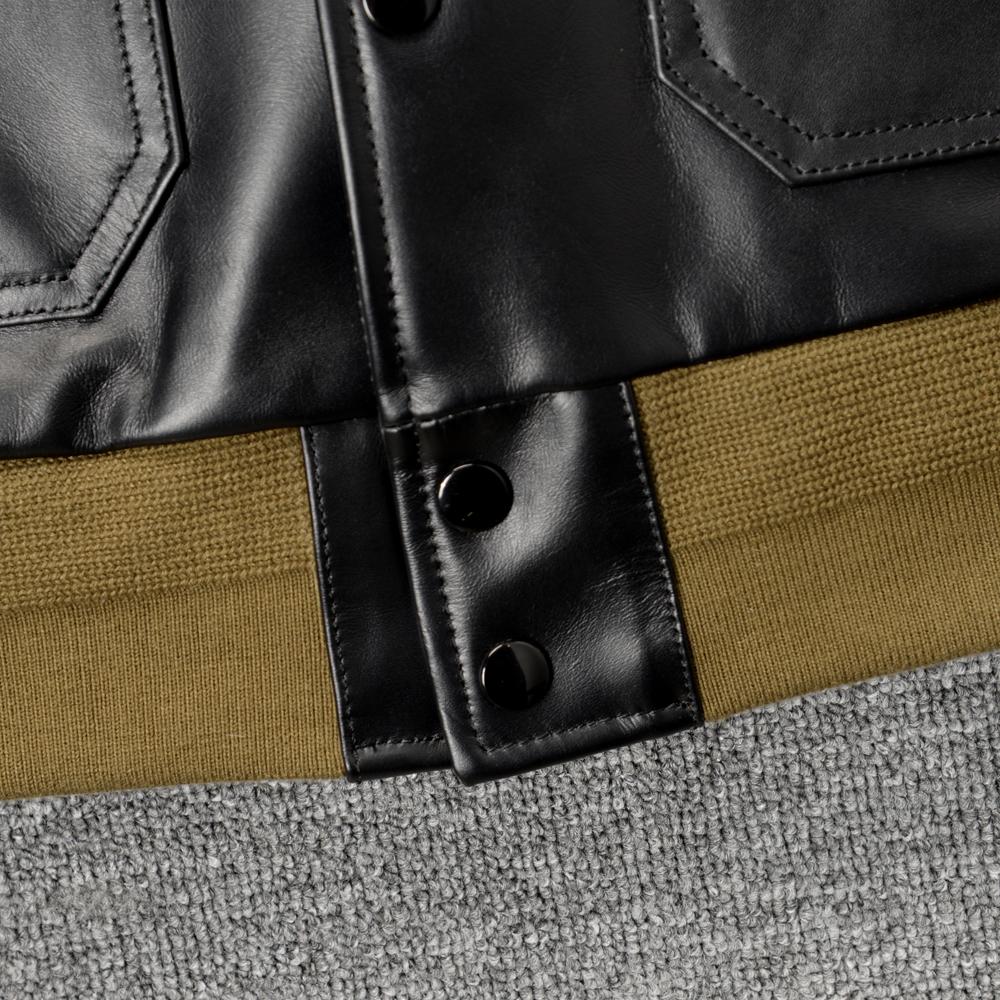 MA1 Flight Suit Cowhide Jacket Genuine Cow Leather Jacket For Men Bomber Coat Spring Autumn