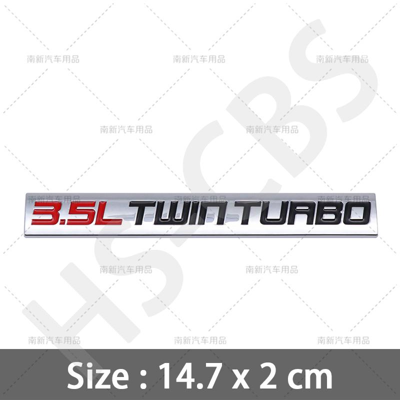 1Pc 3D Metal Twin Turbocharged  Engine Badge 3.5L Twin Turbo Emblem Logo Auto Rear Trunk Decal Stickers Car Styling Accessories
