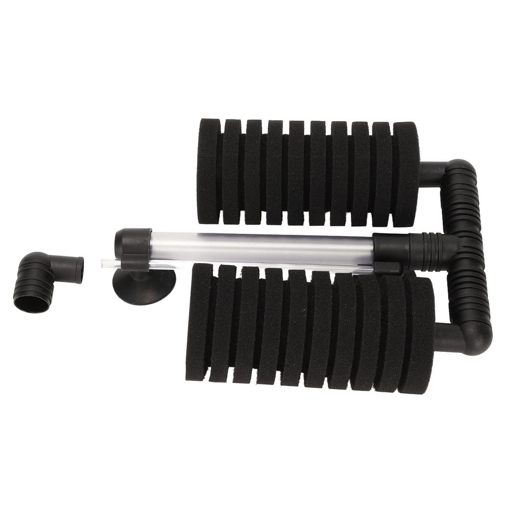 Aquarium Double Bio Sponge Filter High Efficiency Detachable Aquarium Water Filter with 2 Suction Cups for Fish Tank