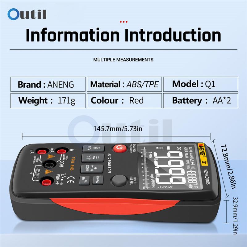 ANENG Q1 Digital Multimeter 9999 Analog Tester True RMS DIY Transistor Capacitor NCV Testers Lcr Meter Professional Multimetro
