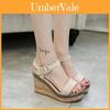 Womens Flat Sandals With Velvet Upper And Ankle Buckle For Summer Casual Wear