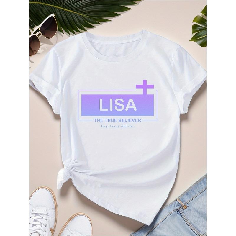

LISA Женская спортивная футболка больших размеров с коротким рукавом S белый