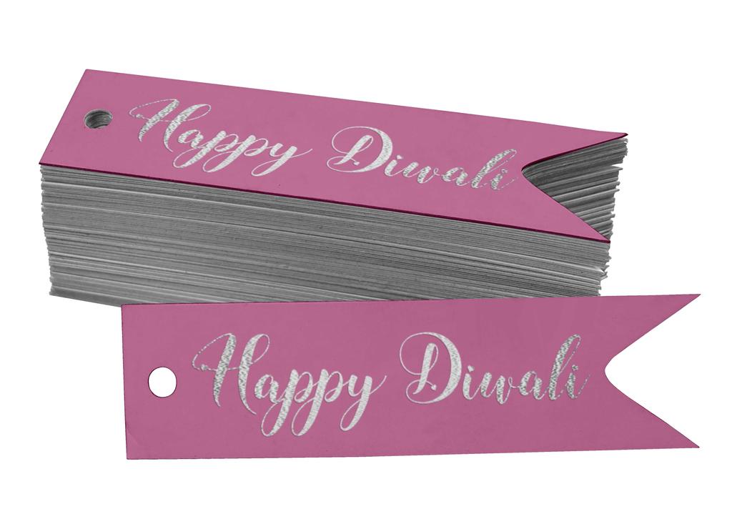 Inkdotpot Pack Of 100 Happy Diwali Favor Paper Tags Craft Real Gold Foil Hang