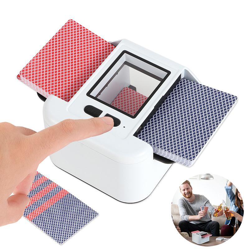 Automatic Card Shuffler For 1-2 Decks, Rechargeable 2000Mah Battery, Low Noise Electric Shuffling Machine For Uno