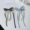 Hair Pin Imitation Pearls Bowknot Decor Hair Clip Back Head Decorative Hairpin Fade-Resistant Hair Accessory