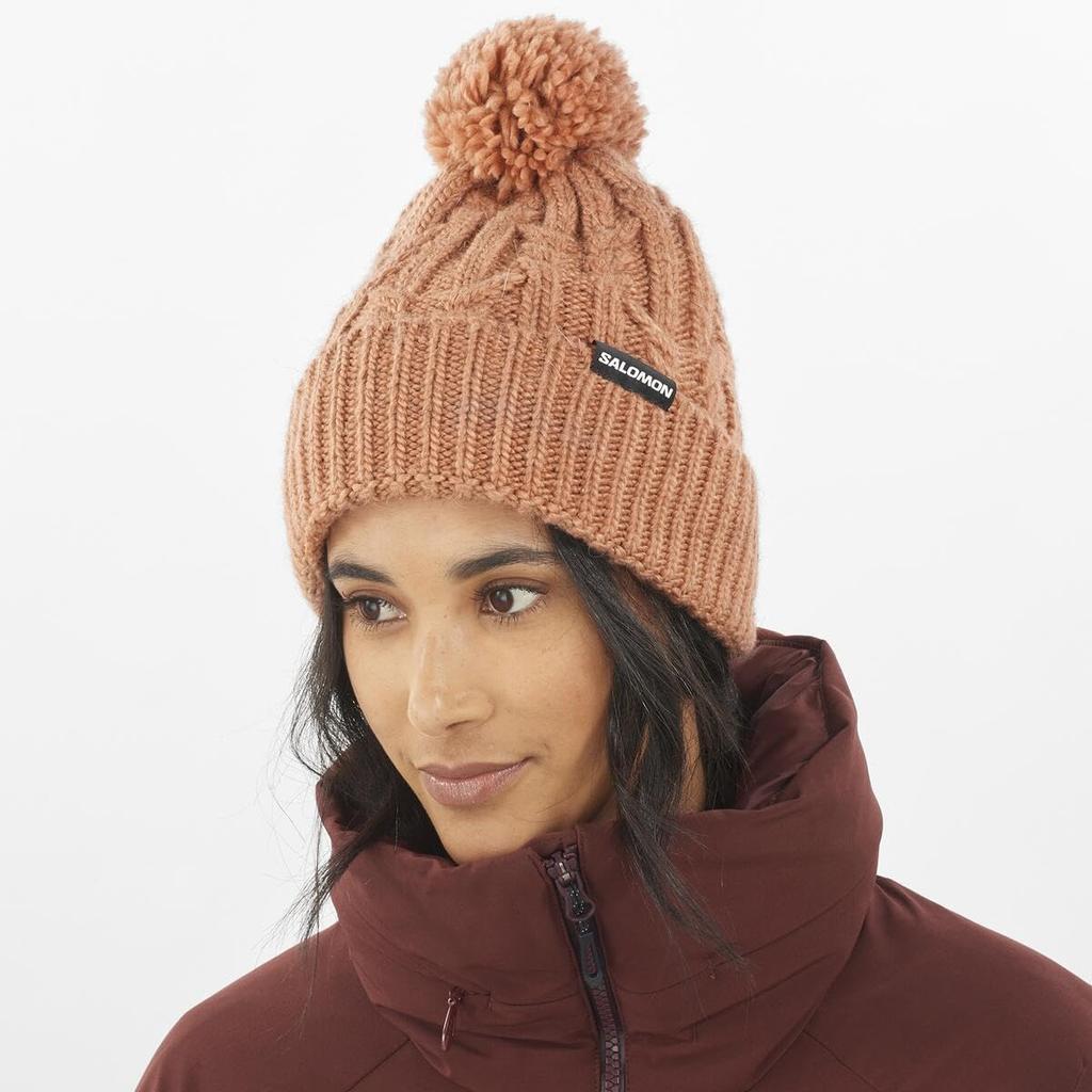 Salomon IVY BEANIE Knit Free LC2302800 Women's Ski/Snowboard Hat, Size, CORK,