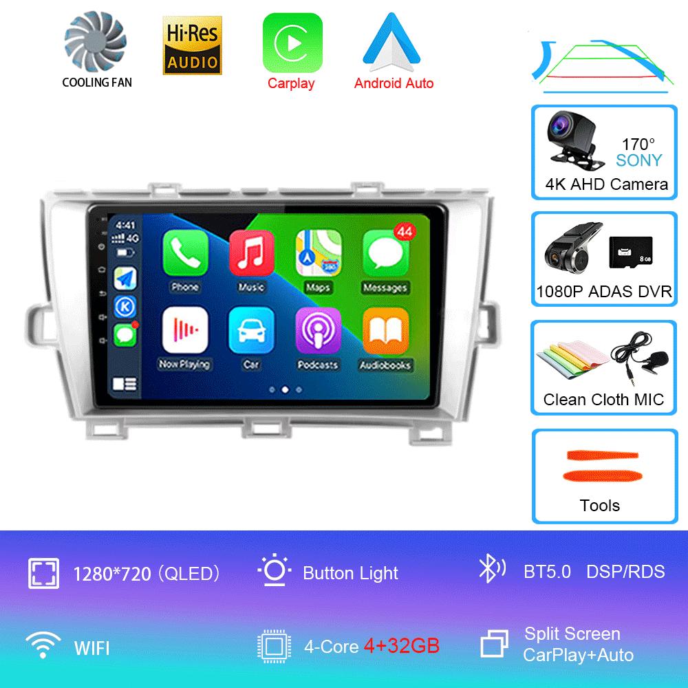 Car Radio Android 14 Carplay For Toyota Prius 3 XW30 2009 - 2015 LHD RHD Multimedia Video Player Navigation GPS Stereo Head Unit