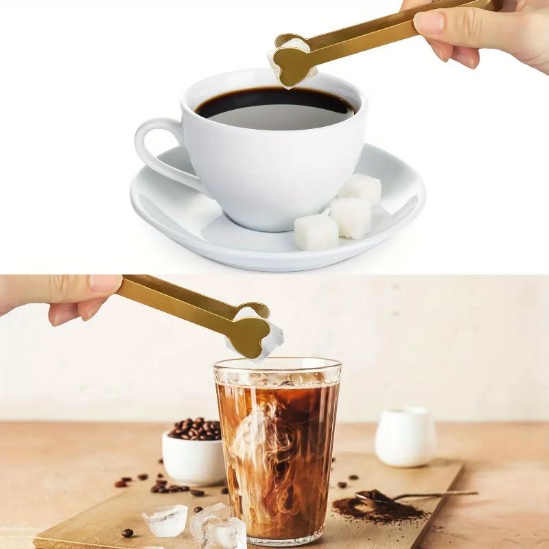 1/5pcs Stainless Steel Ice Tongs Coffee Sugar Cube Small Clip Home Cafe Ice Cube Snack Clip Wedding Birthday Party Kitchen Tool