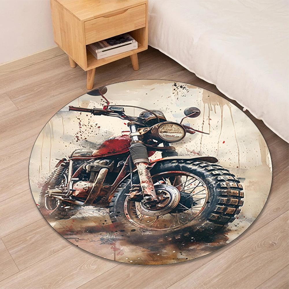 Motociclete Off-Road Covor Rotund Imprimat Covor Covor Scaun Covor Zonă Covor Covorașe Intrare, pentru Scaun de Birou Sufragerie Dormitor Bucătărie.