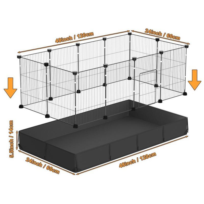 

Indoor Cat Cage Fence Rabbit Hamster Cages Mat Large Anti Spray Urine Cage Fence Small Animal Enclosure Anti Escape Pet Supplies чорний