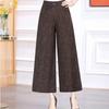 High-Waisted Summer Jacquard Wide-Leg Cropped Pants for Women - Stylish, Loose, Casual Fit