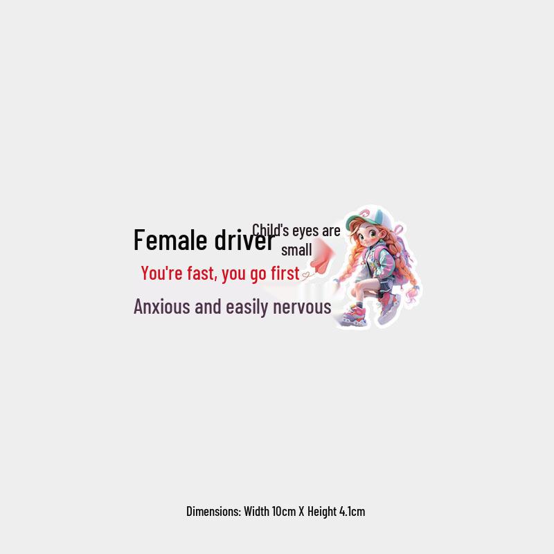 Anxious Female Driver Fun Car Sticker for Rear Window