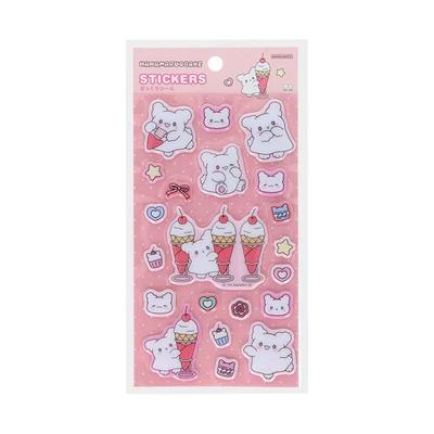 Adesivos Puffy Sanrio HANAMARU OBAKE (Doces Pastel Rosa Choque ) Japão NOVO