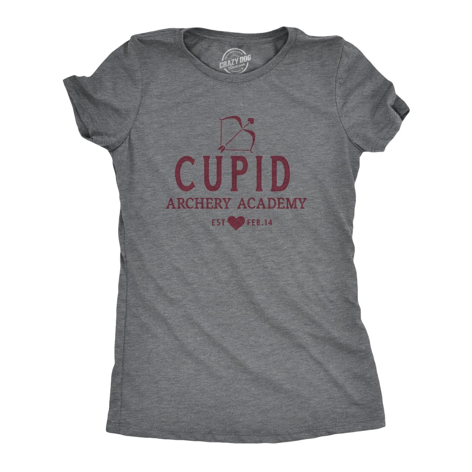 Womens Cupid Archery Academy T Shirt Funny Valentines Day Shirt for Women XXL