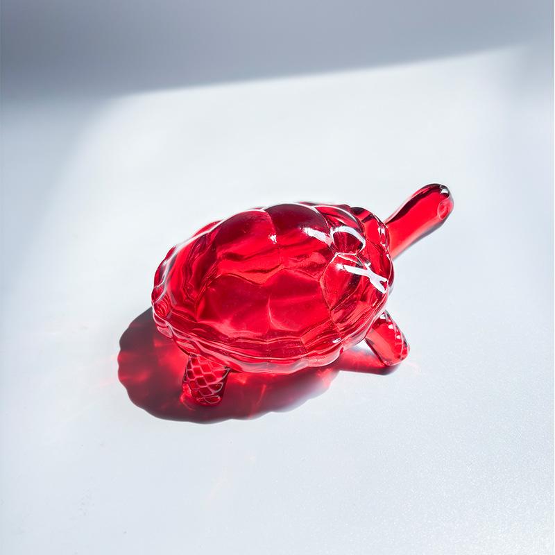 1Pc Glass Simulation Small Turtle Ornaments Glass Golden Turtle Home Fish Tank Landscaping Auspicious Decorations